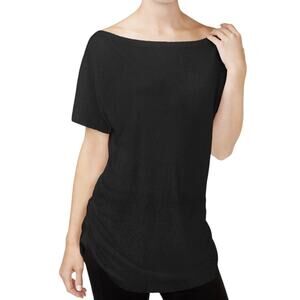 RACHEL ROY Black One Shoulder Ruched Side Blouse Women’s Size XS
